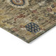 9' X 12' Brown Beige And Navy Blue Floral Medallion Washable Indoor Outdoor Area Rug