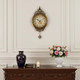 15" Gold And Silver Resin Silent Pendulum Ornate Round Wall Clock