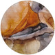 8' Rust And Gray Round Abstract Washable Indoor Outdoor Area Rug