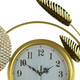 37" Gold Silver And White Metal Silent Analog Floral Novelty Wall Clock