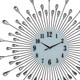27" Silver And White Metal Silent Analog Round Wall Clock