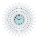 28" Silver And White Metal Silent Analog Sunburst Wall Clock