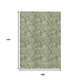 9' X 12' Artichoke Green And Fern Green Floral Washable Indoor Outdoor Area Rug
