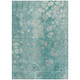 3' X 5' Aqua And Silver Abstract Washable Indoor Outdoor Area Rug