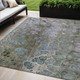 5' X 8' Brown And Gray Abstract Washable Indoor Outdoor Area Rug