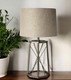 29" Bronze Lamp Base LED With Beige Shade