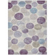 3' X 5' Plum Beige And Denim Blue Geometric Washable Indoor Outdoor Area Rug