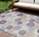 9' X 12' Plum Beige And Denim Blue Geometric Washable Indoor Outdoor Area Rug