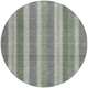 8' Green And Gray Round Striped Washable Indoor Outdoor Area Rug