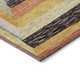 5' X 8' Amber Pink And Teal Blue Geometric Washable Indoor Outdoor Area Rug