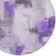 8' Lavender And Ivory Round Abstract Washable Indoor Outdoor Area Rug