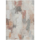 10' X 14' Rust And Ivory Abstract Washable Indoor Outdoor Area Rug