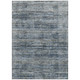 3' X 5' Denim Blue And Ivory Striped Washable Indoor Outdoor Area Rug