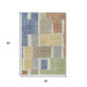 3' X 5' Beige Gold And Blue Geometric Washable Indoor Outdoor Area Rug