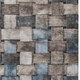 5' X 8' Taupe And Denim Blue Striped Washable Indoor Outdoor Area Rug
