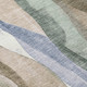 8' Beige And Denim Blue Round Abstract Washable Indoor Outdoor Area Rug