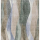 10' X 14' Beige And Denim Blue Abstract Washable Indoor Outdoor Area Rug