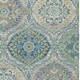 3' X 5' Teal Blue Fern Green And Beige Floral Washable Indoor Outdoor Area Rug
