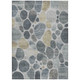 3' X 5' Pewter Beige And Ivory Geometric Washable Indoor Outdoor Area Rug