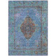 10' X 14' Blue And Rust Medallion Washable Indoor Outdoor Area Rug