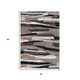 4' X 6' Gray And Black Strokes Area Rug