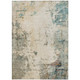 3' X 5' Ivory And Taupe Abstract Washable Indoor Outdoor Area Rug