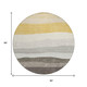 8' Pewter Gold And Ivory Round Striped Washable Indoor Outdoor Area Rug