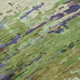 8' Green Lavender And Purple Round Abstract Washable Indoor Outdoor Area Rug
