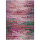 10' X 14' Pink Mauve And Green Abstract Washable Indoor Outdoor Area Rug