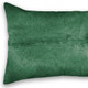 12" X 20" Green Cowhide Throw Pillow