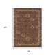 3' X 5' Rust And Gold Floral Washable Indoor Outdoor Area Rug