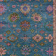 3' X 5' Teal Blue And Gold Floral Washable Indoor Outdoor Area Rug