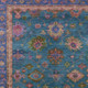 8' X 10' Teal Blue And Gold Floral Washable Indoor Outdoor Area Rug