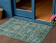 3' X 5' Green And Teal Blue Tribal Washable Indoor Outdoor Area Rug