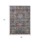 9' X 12' Gray And Teal Blue Tribal Washable Indoor Outdoor Area Rug