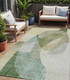 5' X 8' Artichoke Green And Taupe Abstract Washable Indoor Outdoor Area Rug