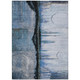 10' X 14' Blue And Charcoal Abstract Washable Indoor Outdoor Area Rug