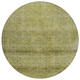 8' Artichoke Green And Ivory Round Geometric Washable Indoor Outdoor Area Rug