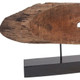 15" Brown and Black Wood and Metal Tabletop Sculpture