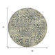 8' Pewter And Beige Round Abstract Washable Indoor Outdoor Area Rug
