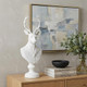 23" White Polyresin Suited Deer Bust Tabletop Sculpture