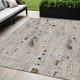5' X 8' Linen And Gold Abstract Washable Indoor Outdoor Area Rug