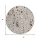 8' Linen And Gold Round Abstract Washable Indoor Outdoor Area Rug