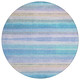 8' Aqua Lavender And Peach Round Striped Washable Indoor Outdoor Area Rug
