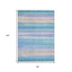 8' X 10' Aqua Lavender And Peach Striped Washable Indoor Outdoor Area Rug