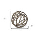 7" Antiqued Gold Rustic Tree Branch Aluminum Orb Tabletop Sculpture