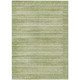 8' X 10' Sage And Ivory Striped Washable Indoor Outdoor Area Rug