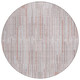 8' Coral And Beige Round Striped Washable Indoor Outdoor Area Rug