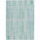 5' X 8' Turquoise And Pale Aqua Striped Washable Indoor Outdoor Area Rug
