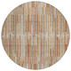 8' Terra Cotta And Beige Round Striped Washable Indoor Outdoor Area Rug